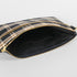 Plaid pouch with black fabric interior  on a white background
