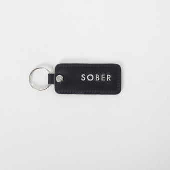 Sober Leather Keychain