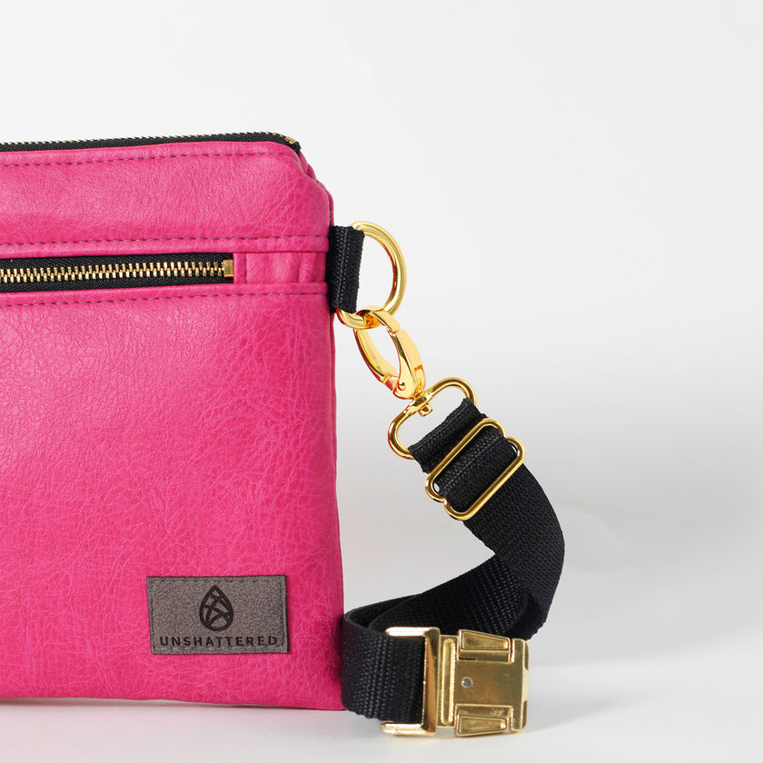 detail shot of the hardware belt bag