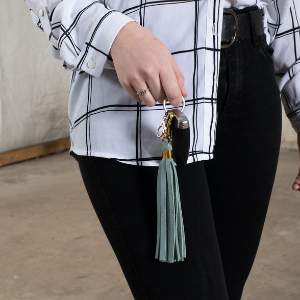 lifestyle shot of the tassel 