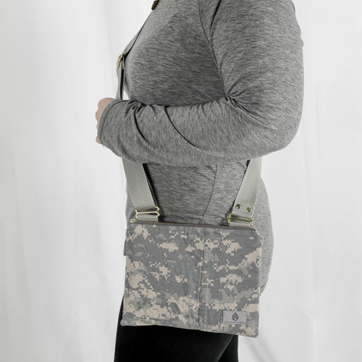 Lifestyle shot of US Army crossbody 