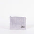 Light Purple Textured pouch with a zipper on a white background