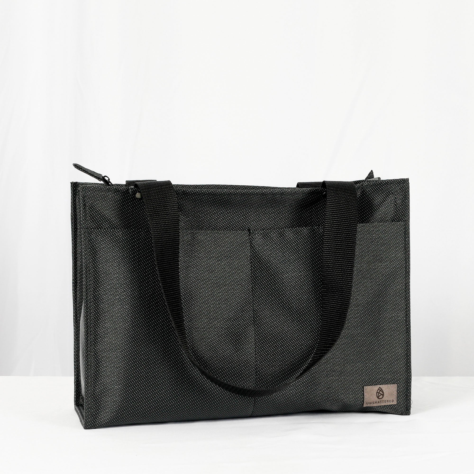 Black Zip Shopper Tote 