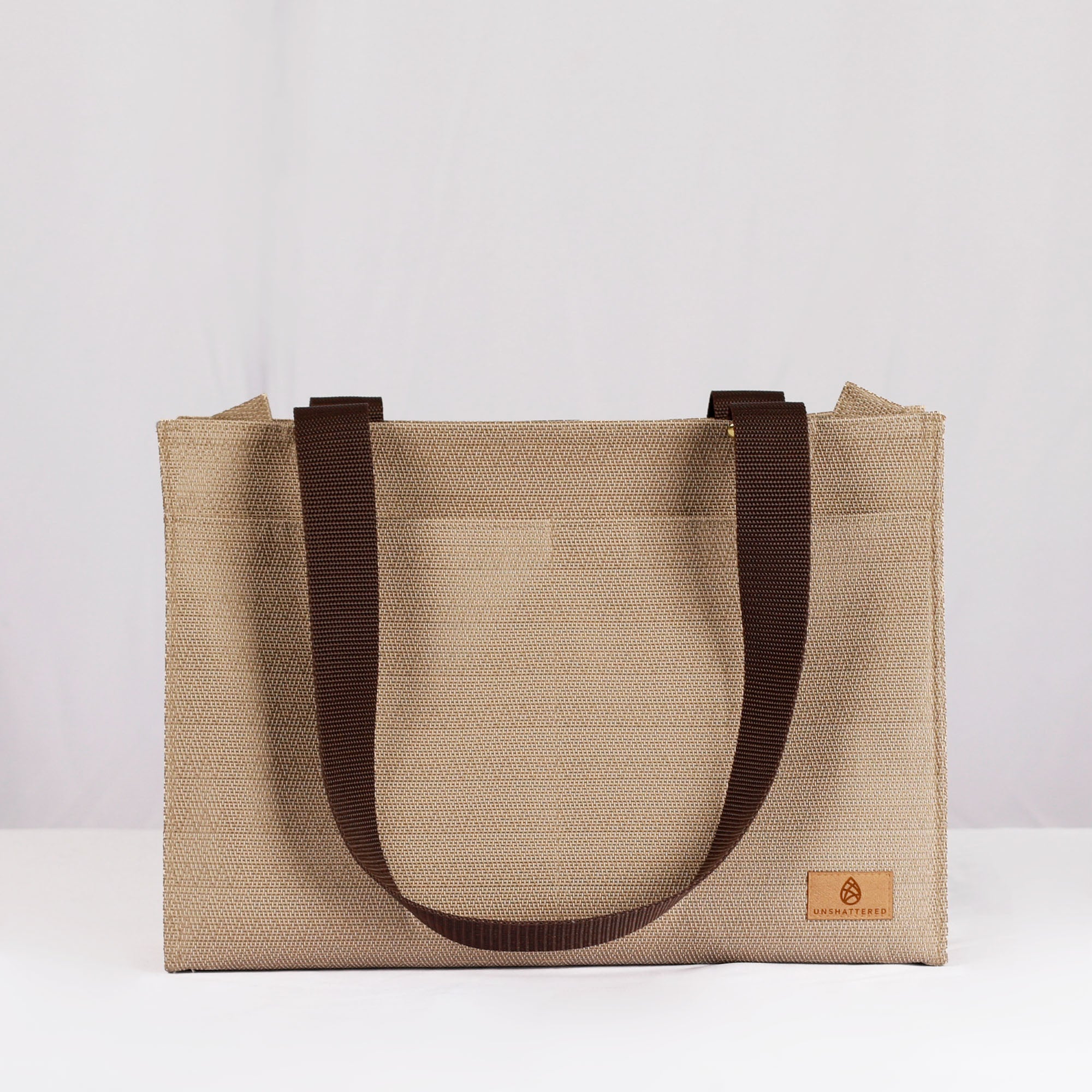 Tan Zip Shopper Tote 