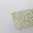 Gold zipper green makeup bag with white pattern on a white  background named after Sky 