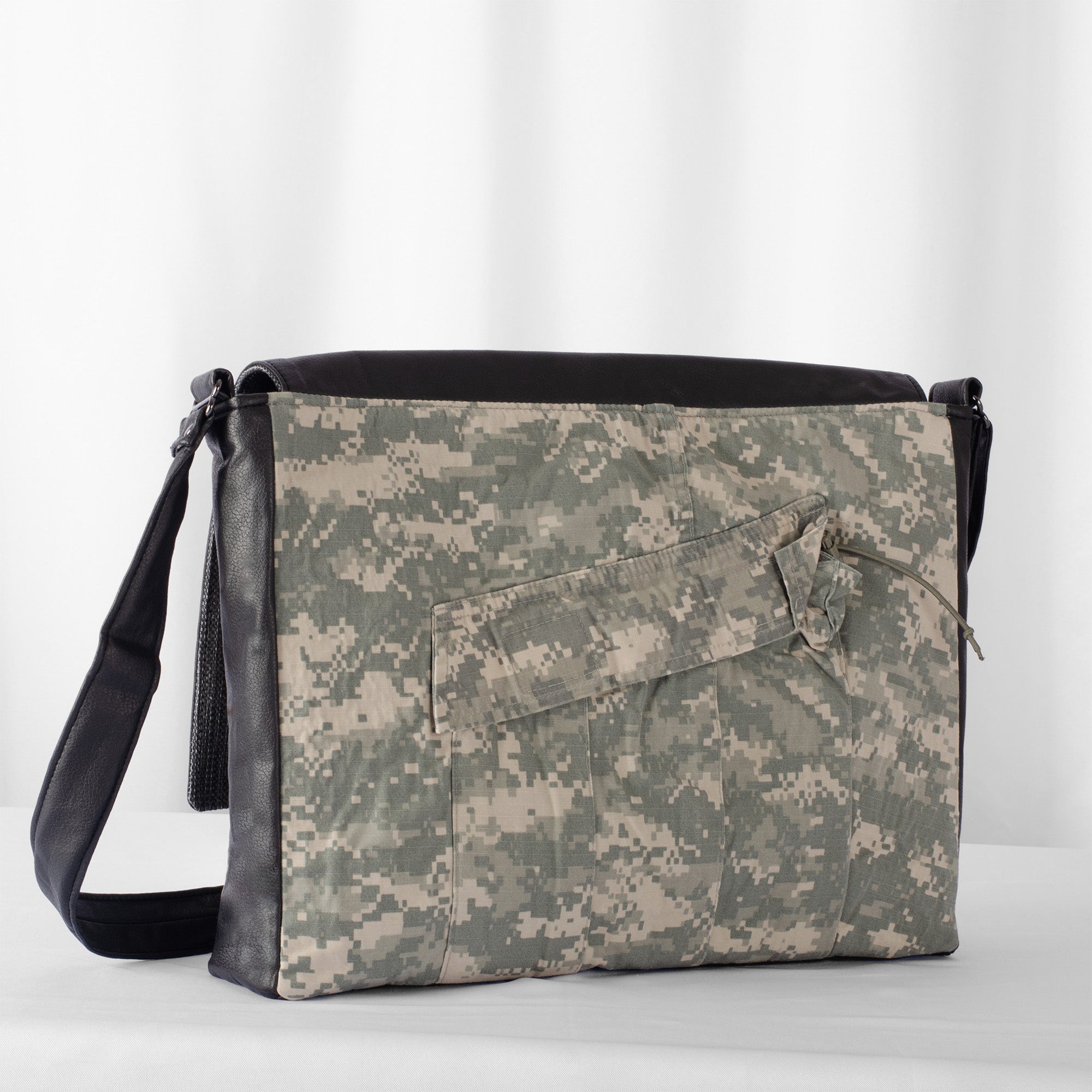 US Army Uniform Mixed Media Large Messenger (choice of accent color)