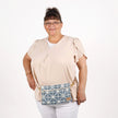 Lifestyle shot of person wearing the belt bag 