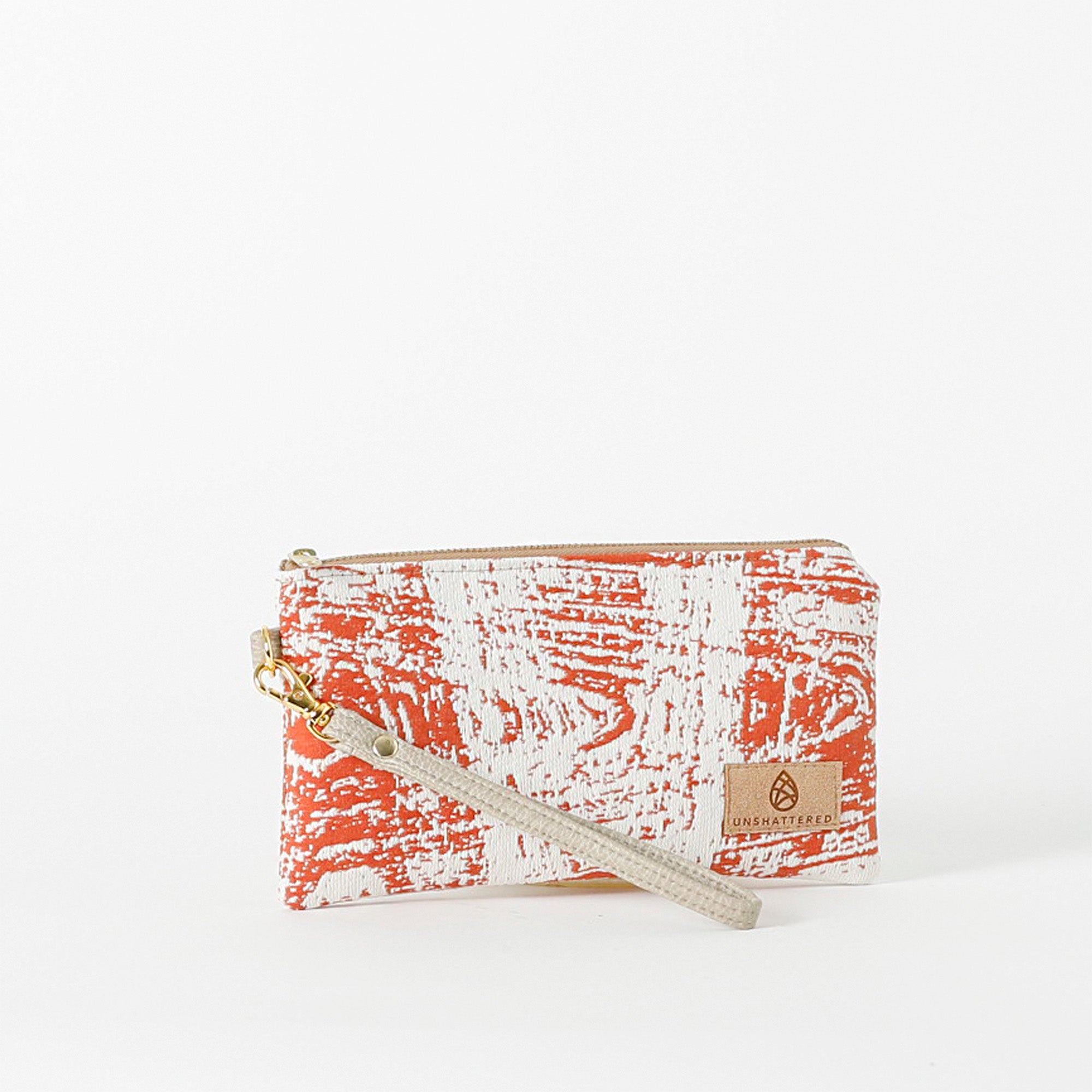 Burnt Orange Swizzle Wristlet 