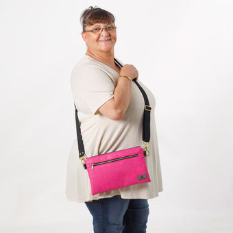 Lifestyle shot of crossbody 