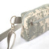 Close up of silver-toned hardware on an Unshattered Errand Bag handcrafted from an upcycled US Army digital camo uniform