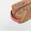 A red handle and gold zipper tone on paisley toiletry kit named after Destiny