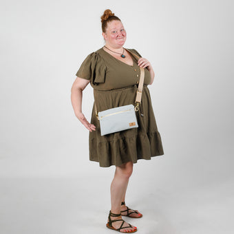 Lifestyle shot of george 3 in 1 Crossbody 