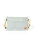George 3-in-1 Bag handcrafted from light blue wipe-clean material with a beige belt bag strap 