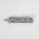 This gray fabric wristlet key clip features a playful dotted pattern and sleek siver-tone hardware.