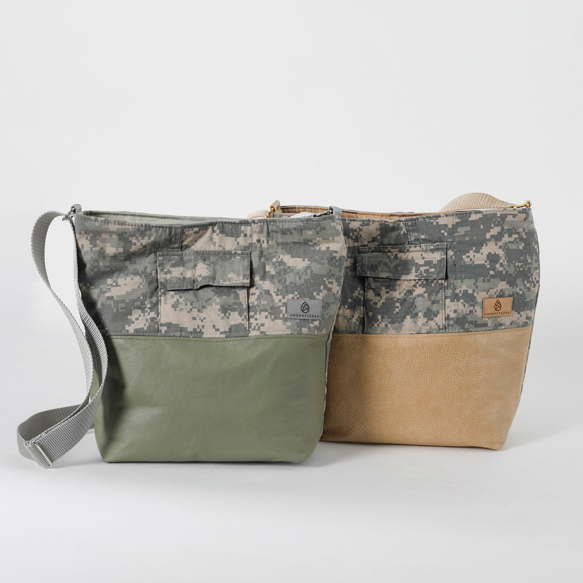 US Army Uniform Mixed Media Tote (choice of accent color)