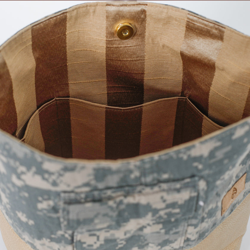 US Army Uniform Mixed Media Tote (choice of accent color)