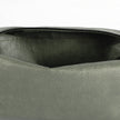Interior of a gray luxury leather alternative toiletry bag