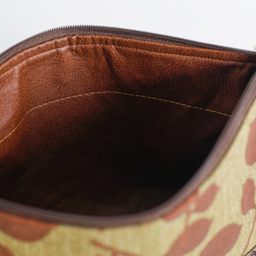 Close-up brown interior of makeup named after Tapeka 