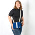 Lifestyle shot of dress gray band uniform crossbody