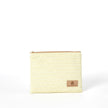 Light yellow zippered pouch named Katya on a white background