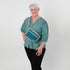 Lifestyle shot of Marielle worn across the chest 
