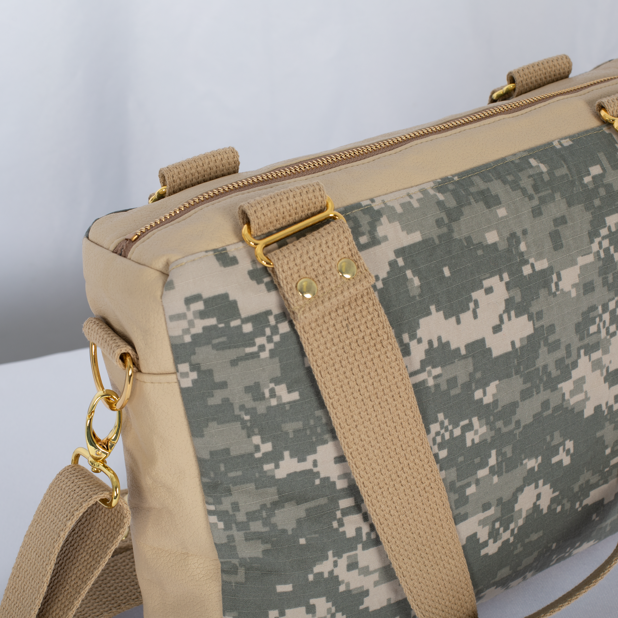 Tan Accent Army Convertible Handbag 