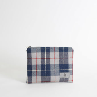 Zip Pouch from Vintage Blue-Grey Plaid Mercedes-Benz Interior