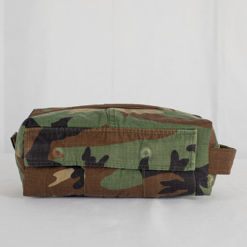 back view of the Woodland Camo Toiletry 