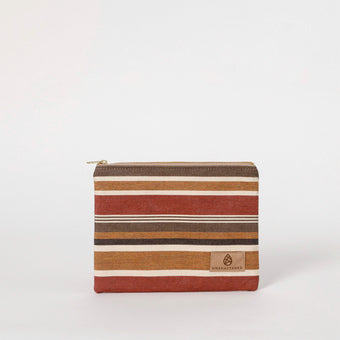Striped pouch on a white background