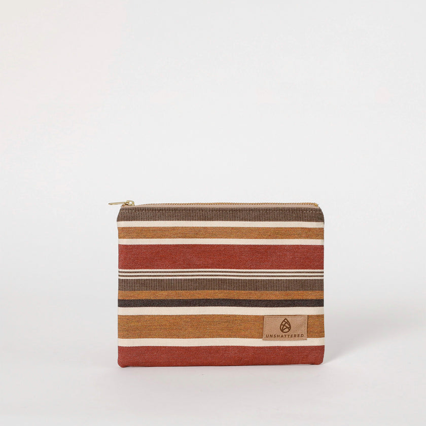 Striped pouch on a white background
