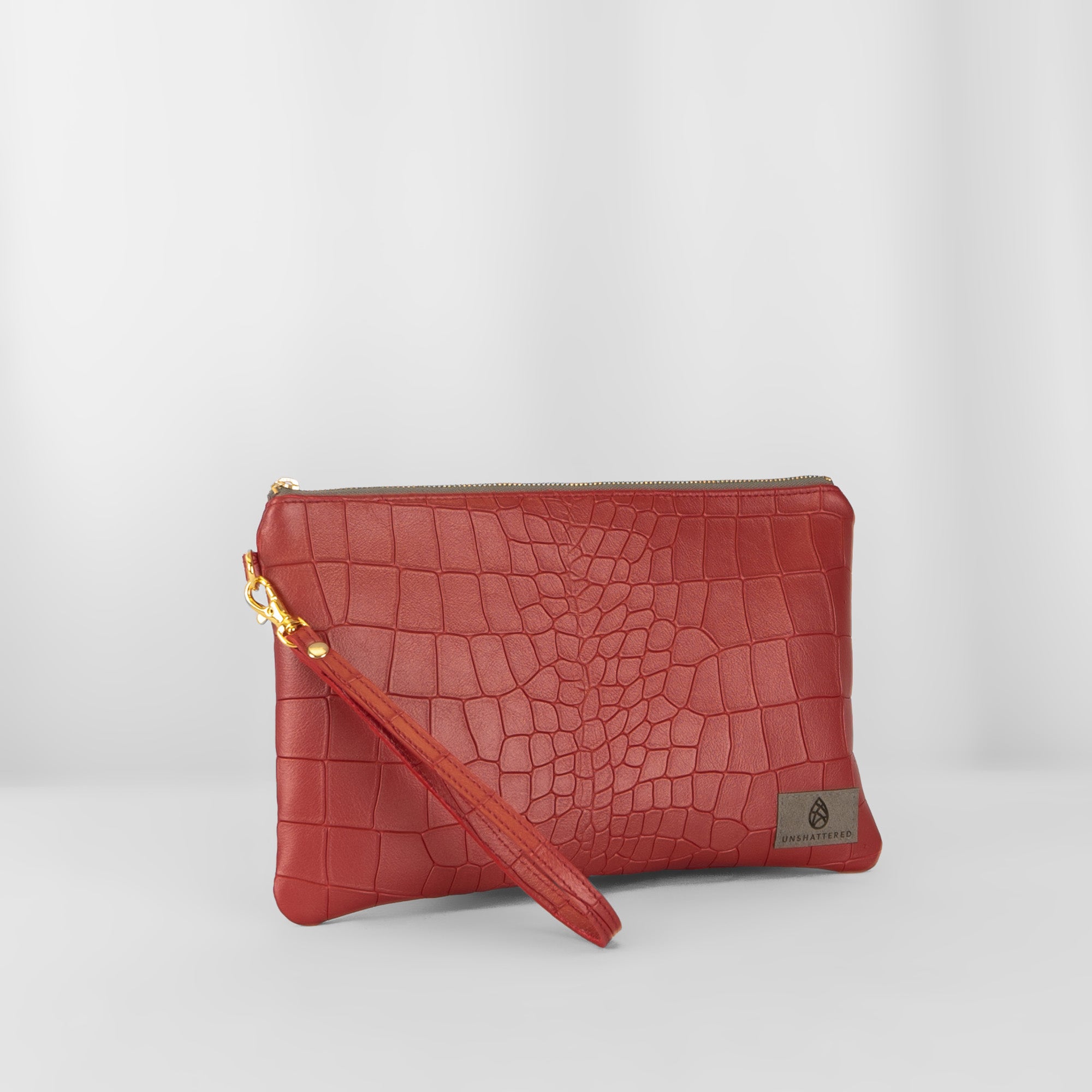 Red Leather Wristlet 