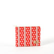 Red pouch with white pattern on a white background named after Neena 