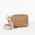 Brown errand bag with a strap on a white background named after Shawna