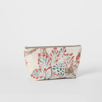 Makeup bag  with floral pattern on a white background named after Tamir 