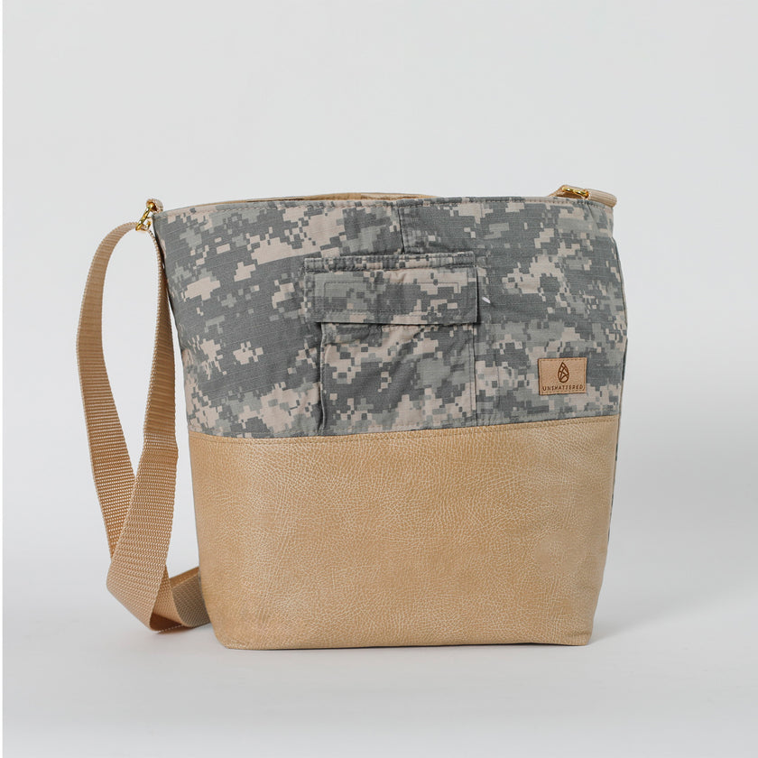 US Army Uniform Mixed Media Tote (choice of accent color)