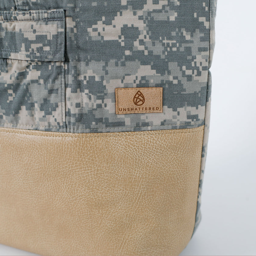 US Army Uniform Mixed Media Tote (choice of accent color)