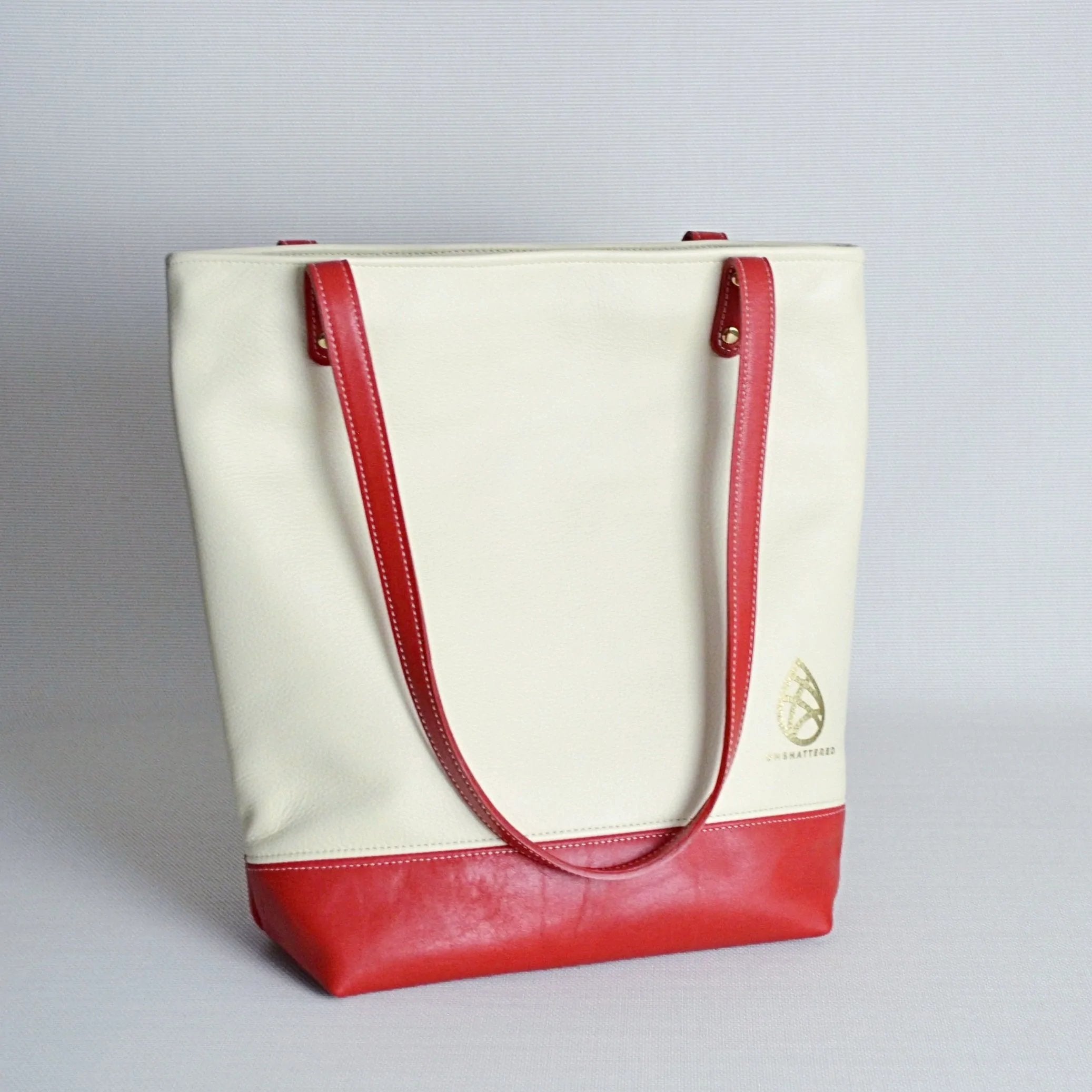 Heather Lined Leather Tote