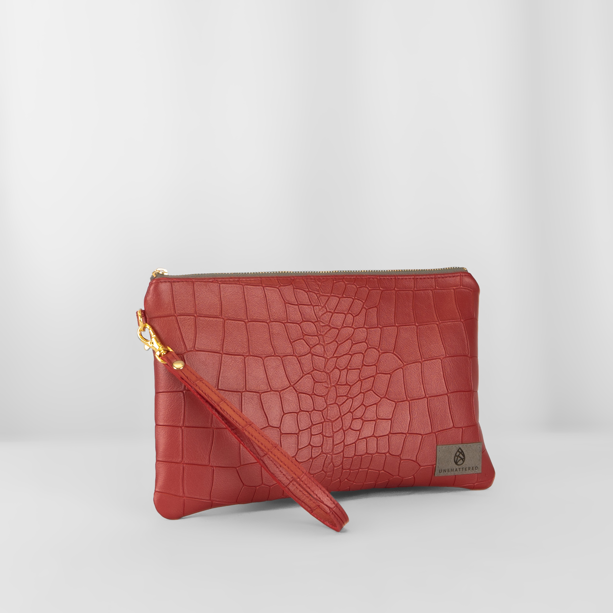Red Leather Wristlet